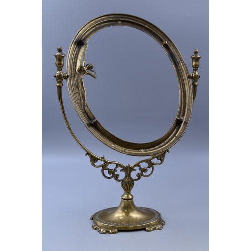 383 - A Brass Art Nouveau Style Mirror/Picture Frame, Approx 17.5