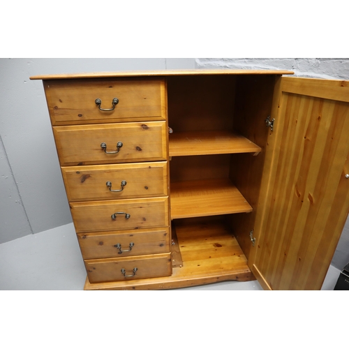 581 - Pine Six Drawer One Cupboard Bedroom Unit 43