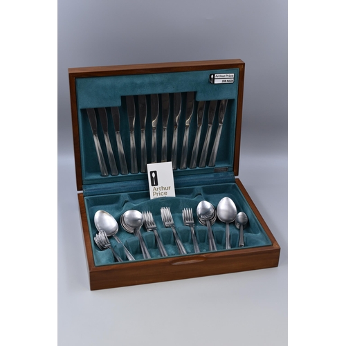 584 - John Mason, Arthur Price of England cutlery set in wooden display case