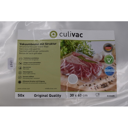 550 - Two Packs of 50 (One Pack Opened So Possibly Less) 30cmx40cm Culivac Vacuum Sealer Bags