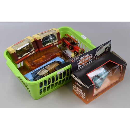 518 - A Selection of Die Cast Vehicles To Include Corgi Some Mothers Do 'Ave 'Em Moris Minor, Dinky SRN 6 ... 