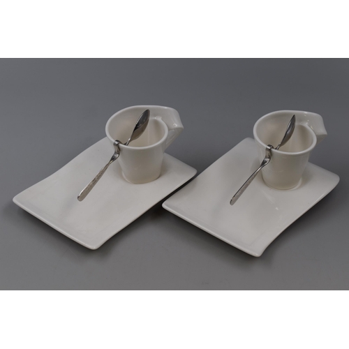 273 - Villeroy & Boch New Wave Espresso Cups, Saucer and Spoons