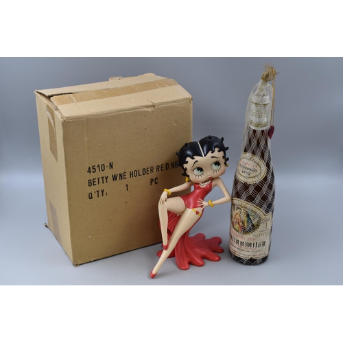 274 - Vintage Betty Boop Wine Holder Complete With Original Box, Also Included Sealed Vintage 1970 Wedding... 