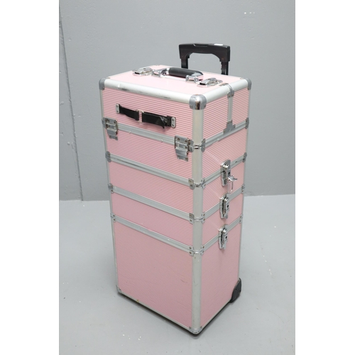 567 - Rolling Pink Five Tier Cosmetics Stacking Case 29