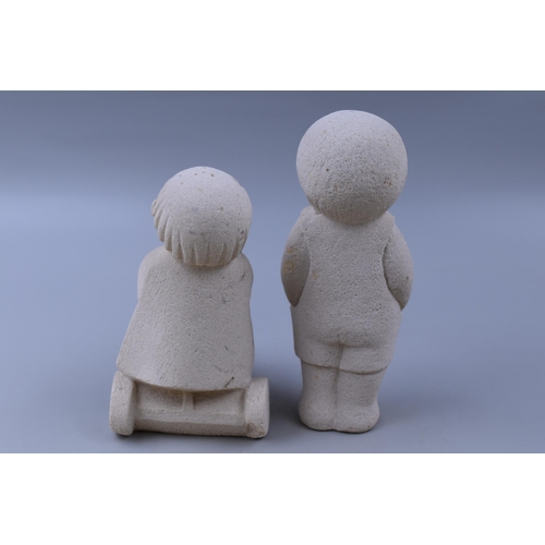 277 - Two Marbell stone art figurines (Biggest 7