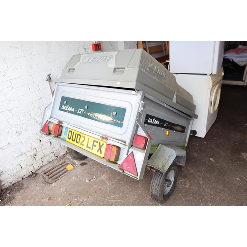 570 - Lightweight Daxara 127 Trailer 400kg complete with Spare wheel and Detachable Towing Point, Solid Pl... 