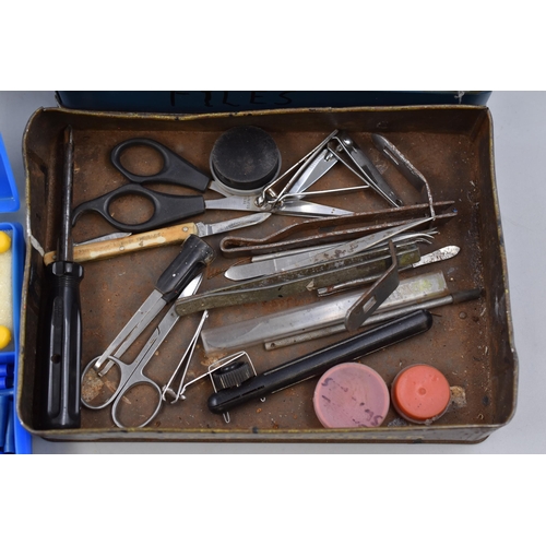 704 - Mixed Lot of Metal Working Tools to include Engraving Bits, Grinding Stones Tweezers Small Tools, Fi... 