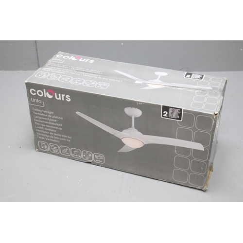 707 - A Boxed Colours Linto Ceiling Fan Light, Appears Complete