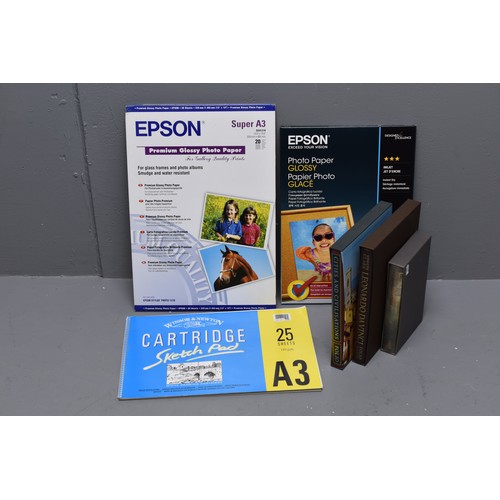 711 - Selection of Items to Include Epson Glossy Photo Paper, A3 Drawing Paper and Three Books to include ... 