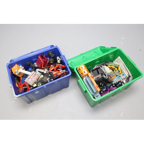 774 - Two Plastic Storage Chests Containing a Large Selection of Toy Vehicles including Matchbox