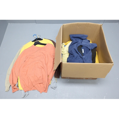 813 - LARGE box Full of Nice Quality As New Marks and Spencer's Clothing to include Jumpers, Jackets and T... 