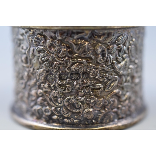 34A - Hallmarked Sheffield Silver Napkin Ring