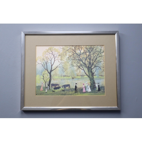 376 - Framed and Glazed Print by Helen Bradley approx 20 