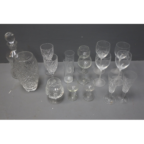 594 - Mixed Selection of Crystal Wine Glasses