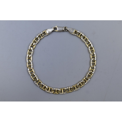 2 - A 925. Silver Two Tone Bracelet Chain