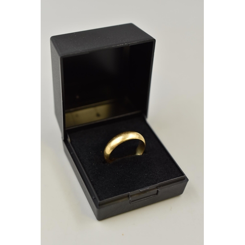 4 - Hallmarked Birmingham 750 (18ct) Gold Band Ring (Size O) Complete with Presentation Box