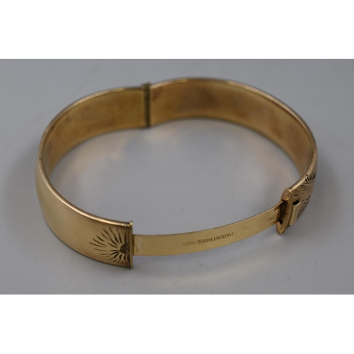 9 - 1/5 9ct Rolled Gold Floral Engraved Bangle