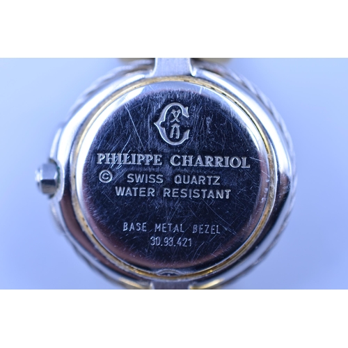 14 - Philippe Charriol Ladies Quartz Watch (Model 30-93-421) With Circular Dial and Rope Pattern Steel St... 