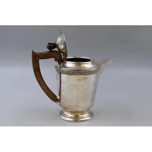 16 - Silver Plated Wooden Handled Tea Pot