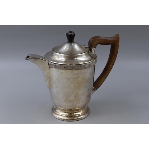 16 - Silver Plated Wooden Handled Tea Pot