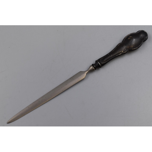 20 - A Hallmarked Birmingham Silver Handled Letter Opener, Circa 1922