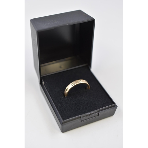 31 - Hallmarked Birmingham 375 (9ct) Gold Eternity Ring (Size O) Complete with Presentation Box