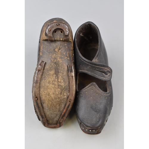 373 - A Pair of Antique Early 1900's Child's Clogs