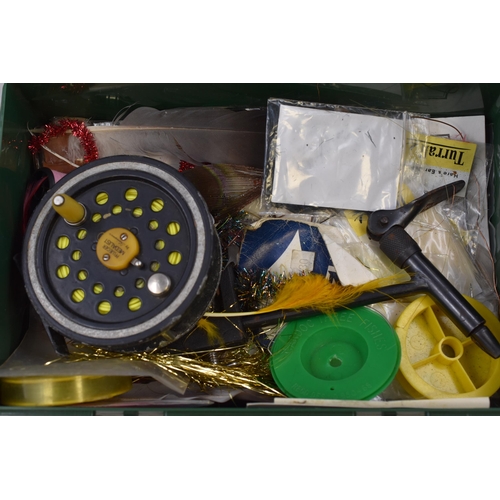 376 - Selection of Fly Fishing Flies, Fly Fishing Reel, and a Selection of Fly Fishing Equipment