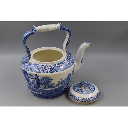 339 - Large Spode Blue and White Kettle in the Italian Pattern (12