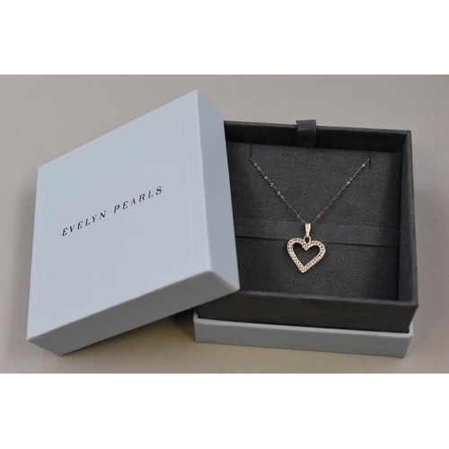 65 - Silver 925 Necklace with Heart Pendant Complete with Presentation Box