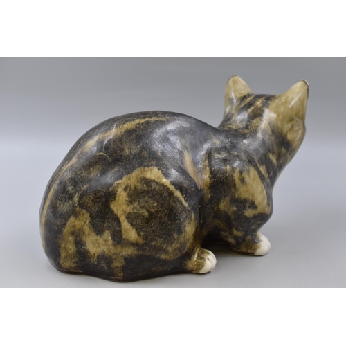 350 - A Ceramic Mike Hinton Tabby Cat Figure (002), Approx 12