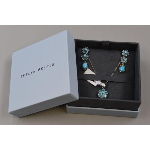 70 - Silver 925 Earring and Necklace Set Complete with Presentation Box