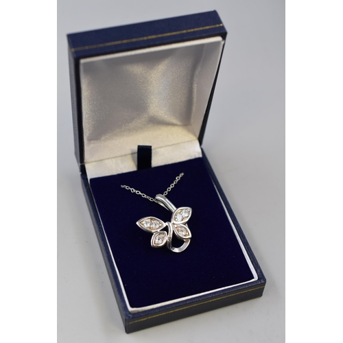 77 - Silver 925 Butterfly Pendant Necklace Complete in Presentation Box