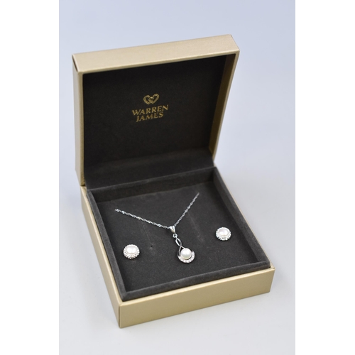 83 - Silver 925 Necklace and Earring Set Complete with Presentation Box