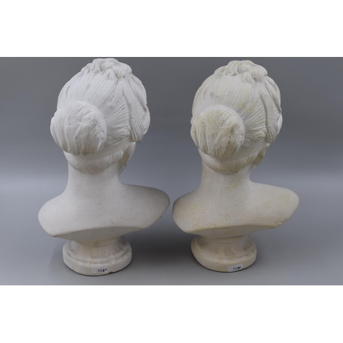 369 - A Pair of Ceramic Classical Greek Style Busts, Approx 13