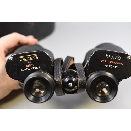 463 - A Cased Pair of Teonar By Swift 12x50 Coated Optics Binoculars