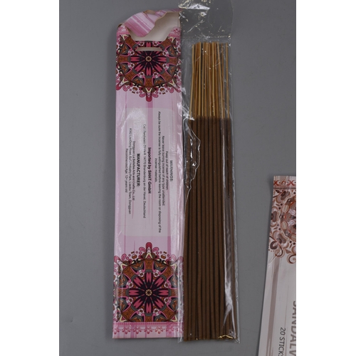 473 - Six Packs of Incense Sticks 20 per Pack in Various Fragrances (5 sealed 1 opened)