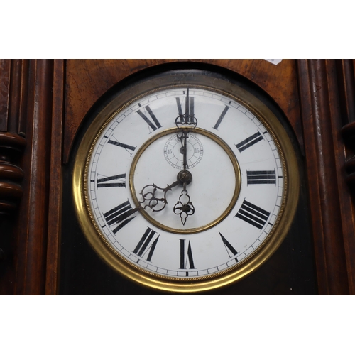 483 - A Large Wood Cased Vienna Type Wall Clock With Athena/Minerva Head Pediment, Approx 50