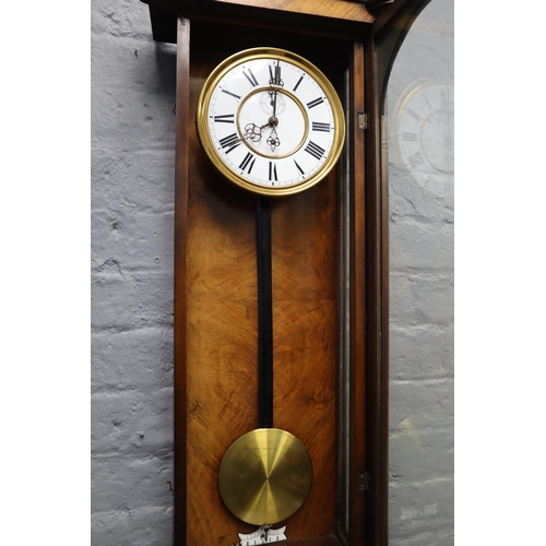 483 - A Large Wood Cased Vienna Type Wall Clock With Athena/Minerva Head Pediment, Approx 50