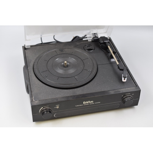 559 - An Envio Turntable Stereo Sound System, Powers On When Tested