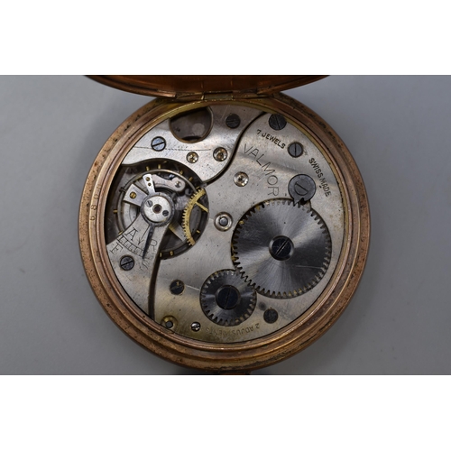 129 - A Gold Plated Valmor Mechanical Pocket Watch, Working