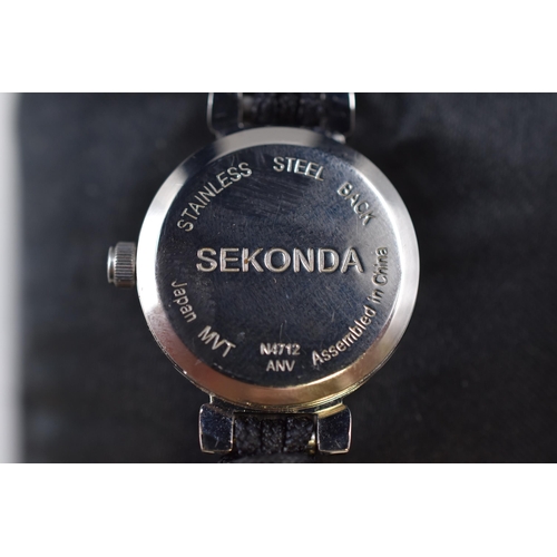 139 - A Designer Ladies Sekonda Crystalla Quartz Watch, In Presentation Box