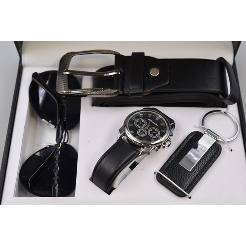 143 - BS Tcentelha Men's Gift Set with Watch, Belt, Sunglasses and Keyring