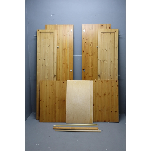 665 - Dismantled Pine Effect Double Wardrobe seems to be in Good Condition