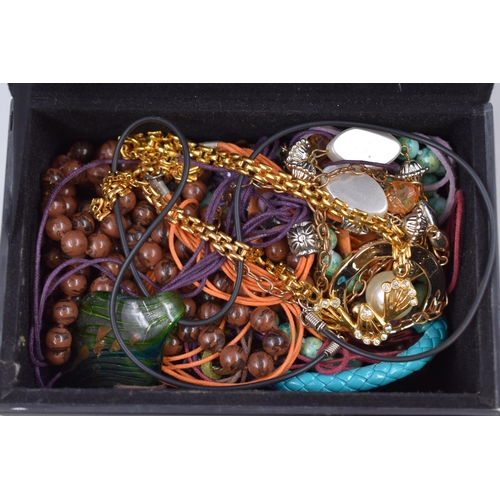 522 - Glass Jewellery Box Full of Unsorted Jewellery