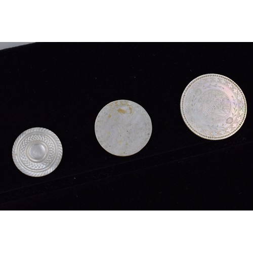 171 - Ten Antique Chinese Mother of Pearl Gaming Tokens