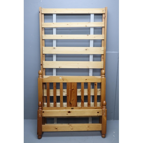 675 - Single Solid Pine Bed in Very Good Condition