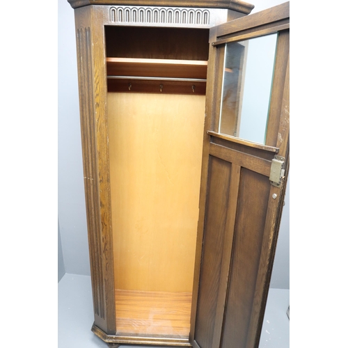 637 - Old charm single wardrobe in dark wood measures 74