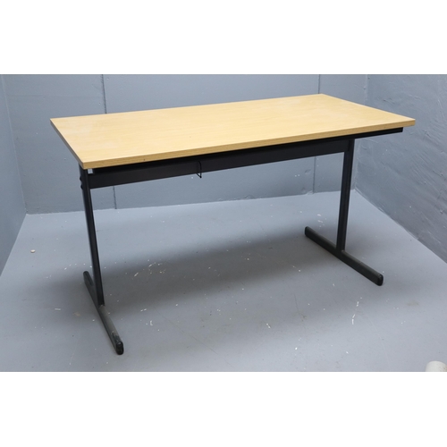 639 - Urban Space Saving Tilt Top Table with Screw Locking System sitting on a Steel Leg Frame appro 49