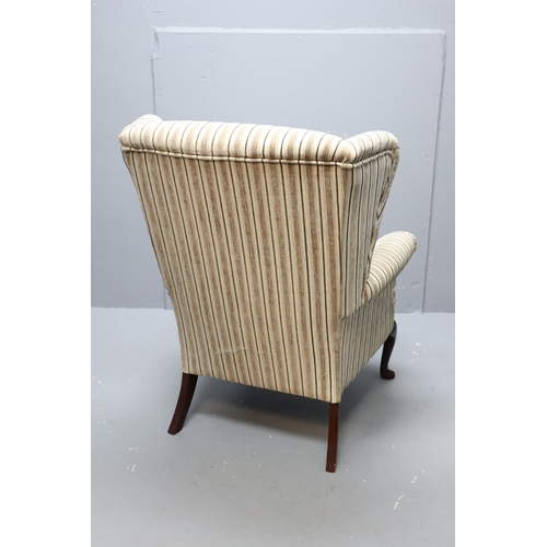 640 - Re-Upholstered Nice Clean and Solid Wing Back Nursing/Fireside Chair, a Real Eyecatcher